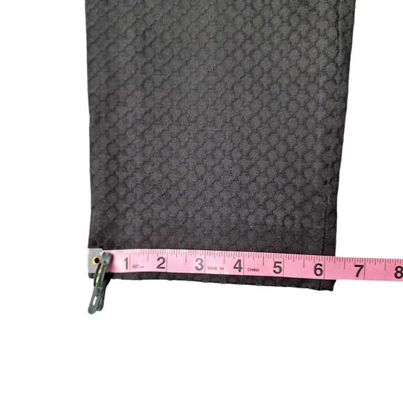 White House Black Market Sz‎ 10 The Slim Ankle Black Textured Pant - Picture 15 of 15